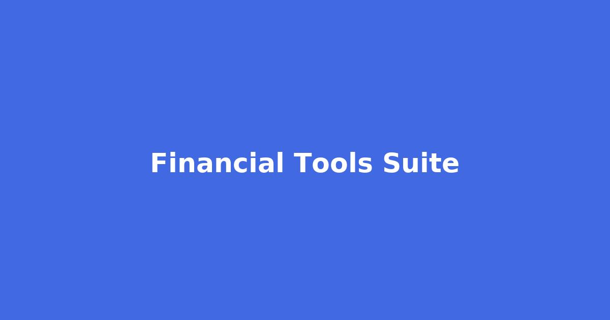 Financial tools suite